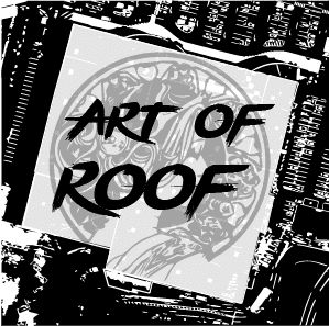 Logo de la marque Art of Roof avec un design graphique en noir et blanc. Art of Roof