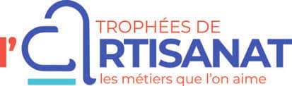 Logo des Trophées de l'Artisanat avec un design coloré et stylisé. Art of Roof
